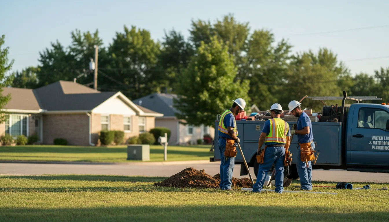 Residential water line and bathroom plumbing service in Richards, MO